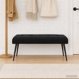  Klupa s gumbastim tkanjem Crna 110 x 40 x 46 cm Baršun | shoptok.hr