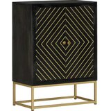  Komoda z 2 vrati črna in zlata 55x30x75 cm trmangov les | Shoptok.si