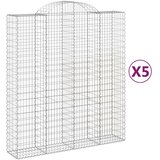  Lučne gabionske košare 5 kom 200x50x220/240cm pocinčano željezo | shoptok.hr