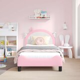  Otroški posteljni okvir z vznožjem Roza 80 x 160 cm PU, (5000104780) | Shoptok.si