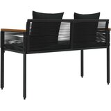  Zunanja klop z blazino Črna 117 x 54 x 74.5 cm poli ratan, (5000272961) | Shoptok.si
