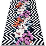 RugsX Preproge ANDRE 2300 pralna preproga rože cikcak protizdrsn 120x170 cm Črna | Shoptok.si