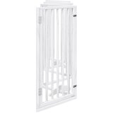  Vrata za pse s vratima sklopiva 6 panela bijela 300 cm topolovo drvo | Eponuda.com