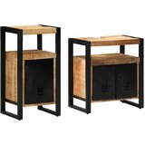  Set namještaja za kupaonicu 2 pcs Smeđa Čvrsto grub mango drvo | shoptok.hr
