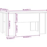  Stolić za kavu boja hrasta 79 x 49 x 41 cm konstruirano drvo | Shoptok.si