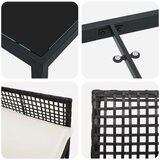  Vrtna garnitura - 7-dijelni vrtni blagovaonski set s jastucima Crni poli ratan | shoptok.hr