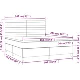 vidaXL Krevet box spring s madracem LED crni 160x200 cm baršun | shoptok.hr