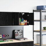 vidaXL Garažni stenski kabinet črni inženirski les, (22047578) | Shoptok.si
