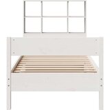 vidaXL Krevet s regalom za knjige bez madraca bijeli 90x200cm borovina | shoptok.hr