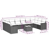 vidaXL 11-dijelni set vrtnih sofa od poliratana s jastucima smeđi | shoptok.hr