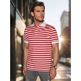 DStreet Koszulka męska polo w paski biała | Shoptok.si