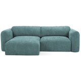 Makamii Plava sklopiva/s prostorom za odlaganje kutna garnitura od šenila (s lijevim kutom/s ležaljkom) Mele – | shoptok.hr