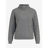 Vila Grey ribbed sweater with collar Mathilda - Women | Shoptok.si