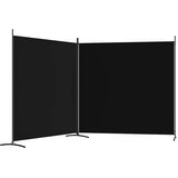 Sobna pregrada s 2 panela crna 348 x 180 cm od tkanine | Eponuda.ba