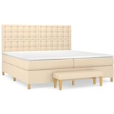  The Living Store Box spring postelja z vzmetnico krem 200x200 cm blago - Box Spring Postelja, (21496830) | Shoptok.si