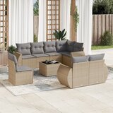  9-dijelni set vrtnih sofa s jastucima bež od poliratana | shoptok.hr