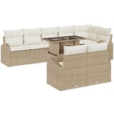 vidaXL 9 Komadni Vrtni Sofa Set s Jastučićima Bež Poli Ratan Cijene