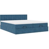 vidaXL Otomanski okvir kreveta s madracima plavi 200x200cm baršunasti | shoptok.hr