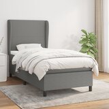 vidaXL Box spring postelja z vzmetnico temno siva 90x190 cm blago Cene