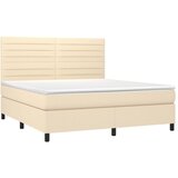  Krevet s oprugama i madracem krem 180x200 cm od tkanine | shoptok.hr