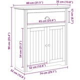 vidaXL Ormar za predsoblje "BODO" bijeli 80x35x90 cm | shoptok.hr