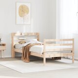 Maison Chic Posteljni okvir - Enojna postelja - Postelja za odrasle z vzglavjem 90x200 cm trdna borovina, (21693594) | Shoptok.si