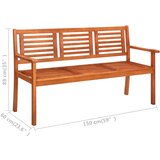  Vrtna klupa za 3 osobe 150 cm od masivnog drva eukaliptusa | shoptok.hr
