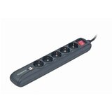 Razvodnik nap.GEMBIRD SPG5-U2-5, crni, Prekidač, 5 uticnica 1,5 M, prenaponska zaštita 2x USB port Cijene