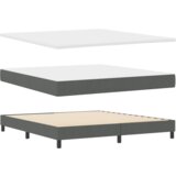  Dvostruki krevet s madracem tamno sivi 180x200 cm tkanina | shoptok.hr