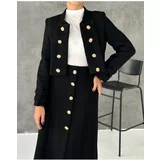 Laluvia Black Premium Quality Lina Tuvid Skirt Jacket Set