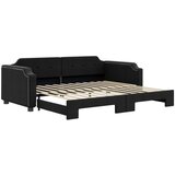 vidaXL Izvlečna dnevna postelja temno črna 80x200 cm blago, (20787804) Cene