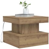 vidaXL Stolić za kavu s LED svjetlima boja hrasta artisan 50x50x40 cm | shoptok.hr