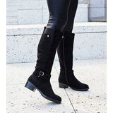 Gemre Black insulated knee-high eco-suede boots Castelvetro Cene