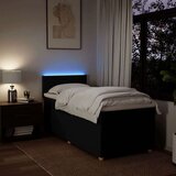 vidaXL Box spring postelja z vzmetnico črna 100x200 cm blago, (21291902) | Shoptok.si