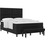 vidaXL Box Spring krevet s madracem i klupom Crna 140x200 cm Tkanina Cijene