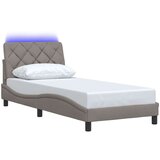  Okvir kreveta s LED-om bez madraca 90x200cm tkanine - Sivo-smeđa 90 x 200 cm | shoptok.hr