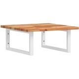  Zidna polica za Lavabo - Umivaonik od čelika i masivnog bagremovog drva - tamno smeđe i bijele boje 50 x 50 x 2 cm 1 Pravokutno | shoptok.hr