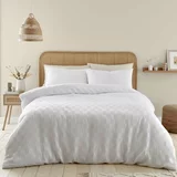 Catherine Lansfield Bijela posteljina za bračni krevet 200x200 cm Waffle Checkerboard –