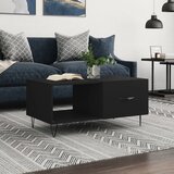 vidaXL Klubska mizica črna 90x50x40 inženirski les Cene
