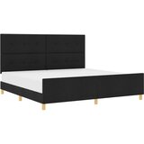  Krevetna konstrukcija s uzglavljem Crna 200 x 200 cm tkanina | shoptok.hr