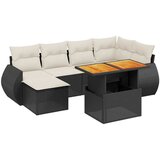 Maison Chic Seti vrtnega pohištva - Vrtna garnitura - Vrtni pohištvo set 7-delna z blazinami črn poli ratan, (21801431) | Shoptok.si