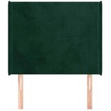 Uzglavlje s ušima tamnozeleno 83x16x118/128 cm baršunasto - Tamnozelena 83 x 16 x 118/128 cm 1 | shoptok.hr