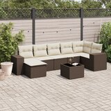  8-dijelni set vrtnih sofa s jastucima smeđi od poliratana | shoptok.hr