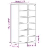  Stalak za cipele crni hrast 54x34x100,5 cm Konstruirano drvo | shoptok.hr