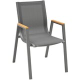 Ambia Garden VRTNI STOL les evkaliptusa aluminij antracit, naravne barve | Shoptok.si