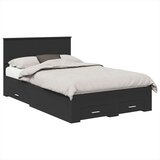  Konstrukcija postelje Črna 135 x 190 cm Konstruiran les, (5000104479) | Shoptok.si