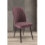 Hanah home set trpezarijskih stolica Platinum 6 kom, puder roze tkanina Jerry, braon metalne noge | Eponuda.com