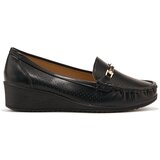 Shelvt Black openwork loafers on a low wedge | Shoptok.si
