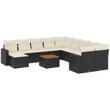  12-dijelni set vrtnih sofa od poliratana s jastucima crni | shoptok.hr