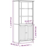  Regal za knjige BODO bijelo-smeđi 80x40x172 cm masivna borovina | shoptok.hr